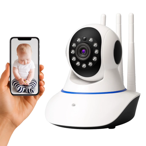 CAMARA DE SEGURIDAD Y VIGILANCIA 3 ANTENAS FULL HD 1080P SMART WIFI. - comprar online