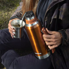 Termo Larhaus Himalaya 1.2L Bronce Mate Con Manija y Pico Cebador - Home Run