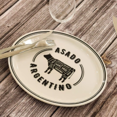 Fuente Oval Asado Argentino de porcelana 30,5 × 24 cm Oxford Especialidades - comprar online