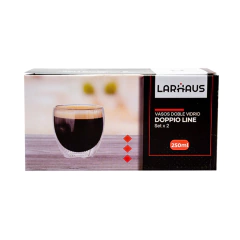 Pack de 2 Tazas Doble Vidrio Larhaus Doppio Line 250 ml - Home Run