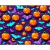 Tecido Tricoline Digital Fernando Maluhy Coleção Halloween Abóboras e Morcego Fundo Roxo 50x150 cm, 100% Algodão