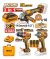 Ingco Cosli241291 Kit Combo Bateria Amoladora Taladro Llave Accesorios