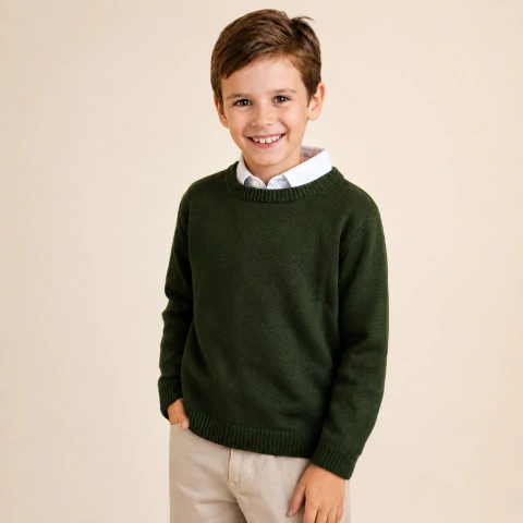 Tricot Valentim Verde Musgo