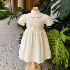 Vestido Jardim Amarelo Bordado