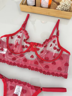 Conjunto Cecília Vermelho com Coração