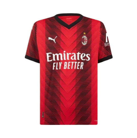 Camisa AC Milan I 23/24 - Torcedor Puma Masculina - Vermelha e preta