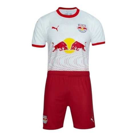 Kit Infantil Red Bull Bragantino I 25/26 - Puma - Branco e vermelho