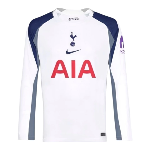 Camisa Tottenham I 25/26 manga longa - Torcedor Nike Masculina - Branca com detalhes em azul