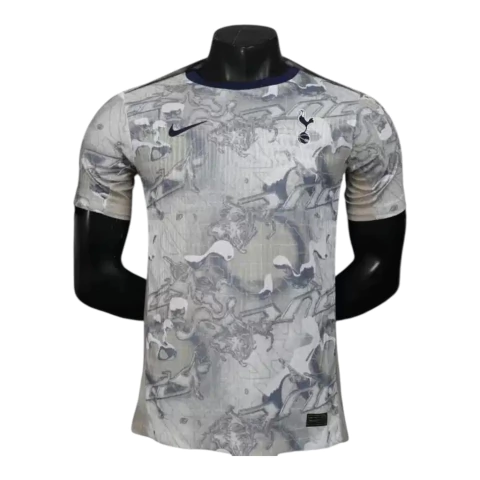 Camisa Tottenham Pré-jogo 25/26 - Jogador Nike Masculina - Branca com detalhes em cinza e azul