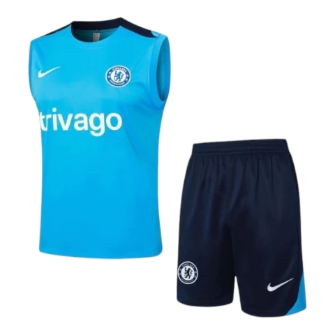 Kit Treino adulto - Camisa e Shorts - Chelsea Nike 24/25 - Azul