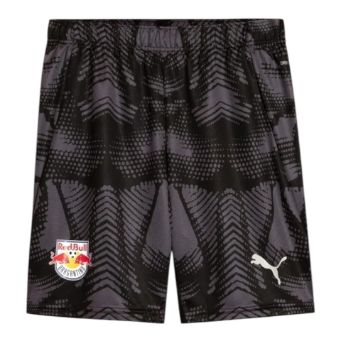Short Red Bull Bragantino Goleiro I 25/26 - Masculino Puma - Preto com detalhes em cinza e branco