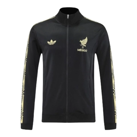 Jaqueta Corta-Vento Seleção México I 25/26 - Masculina Adidas - Preta com detalhes em dourado