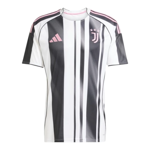 Camisa Juventus I 25/26 - Torcedor Adidas Masculina - Preta e branca com detalhes em rosa