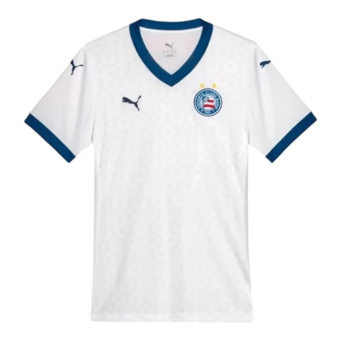 Camisa Bahia I 25/26 - Torcedor Puma Feminina - Branca com detalhes em azul