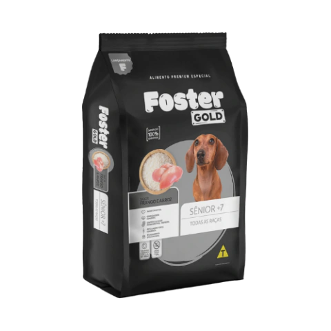 15KG RAÇÃO FOSTER GOLD PREMIUM CAES SENIOR 7+ TODAS AS RAÇAS