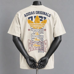 Camiseta Oversized Adidas Trefoil Vintage Off-White REF-4703