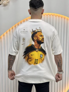 Camiseta Oversized Brasil Neymar Príncipe do Brasil Off White Suedine REF-4510 - comprar online