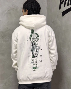 Moletom Canguru Palmeiras Coração Alviverde Off White 3 Cabos Premium - Ref. 4561 - comprar online