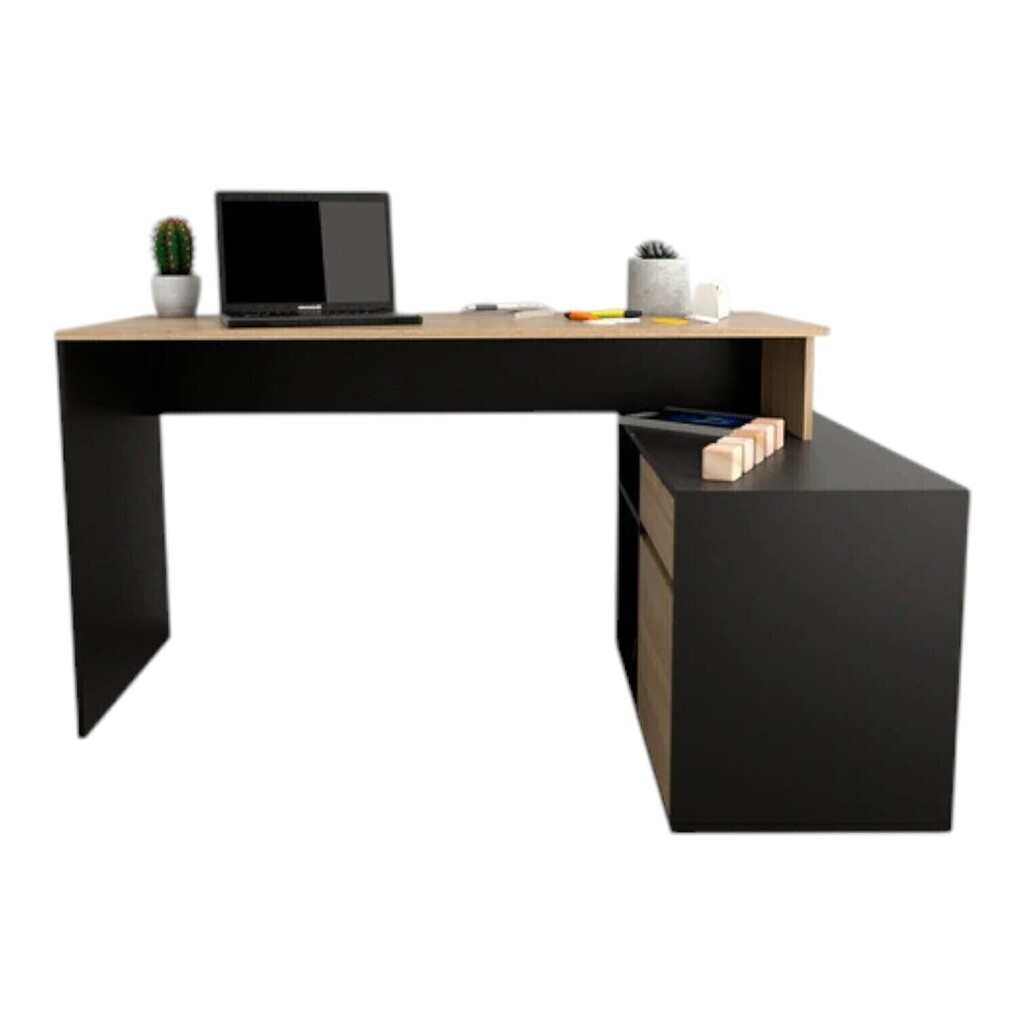 Escritorio diseño funcional con mueble auxiliar
