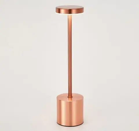 Lámpara De Mesa Led Táctil Recargable Usb Premium Cobre