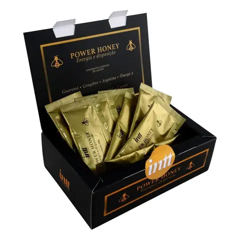Power Honey Mel Estimulante em Sachê, com mel, canela e cafeína, desenvolvido para proporcionar mais energia e disposição de forma prática nos momentos especiais.