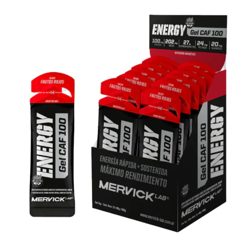 MERVICKLAB - GEL ENERGÉTICO CAF 100 X 12 40G FRUTOS ROJOS