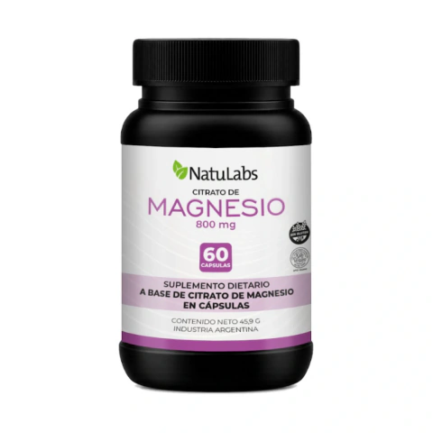 NATULABS - Citrato de Magnesio 800mg NatuLabs 60 Cápsulas Vegano