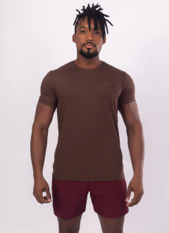 Camiseta Malha Básica Sport Marrom