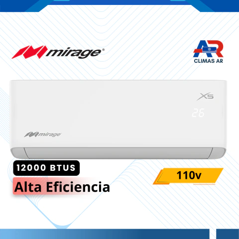 Aire acondicionado minisplit Mirage X5 Estándar 12,000 BTUs (1 Tonelada) Solo Frío - 110v