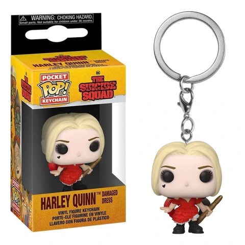 Harley Quinn Damaged Dress Pop Keychain