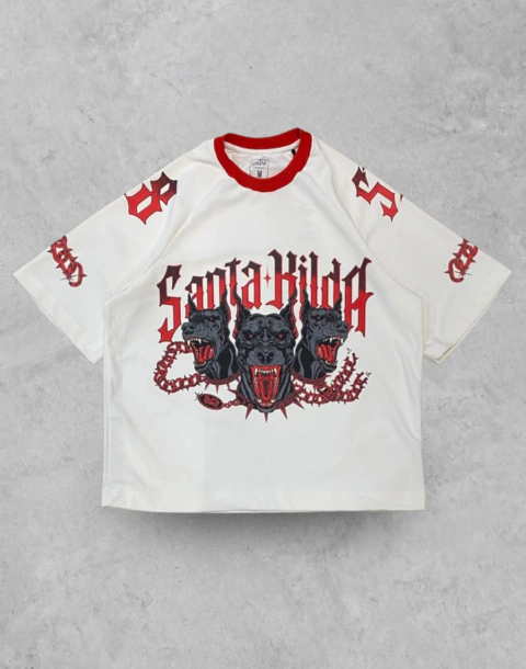 Camiseta Santa Kilda Branco/Vermelho