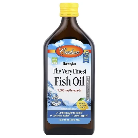 Aceite de Pescado Noruego Carlson (Omega-3 1600mg) - Sabor Limón - 500 ml