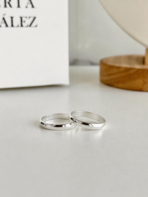 Par de alianzas Plata 925 - Modelo Italiano 2mm