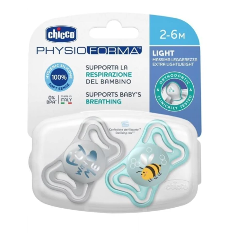 CHICCO CHUPETE PHYSIO LIGHT DECO NENE 2-6M X2