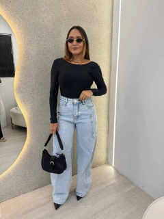 CALÇA JEANS FEMININA WIDE LEG CRIS