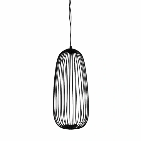 Colgante de techo S Birdcage 4W Led Calido Negro