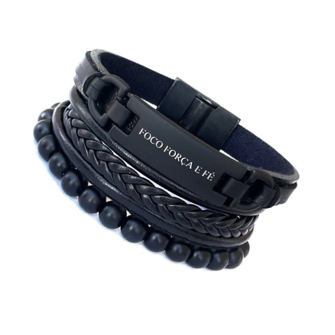Kit de Pulseiras Masculinas Foco