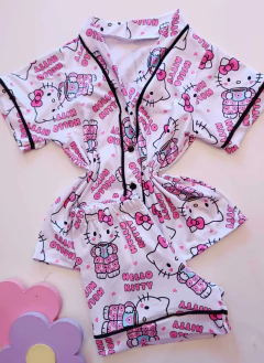 Pijama Americano Infantil Hello Kitty Conjunto Blusa manga curta e short menina - comprar online