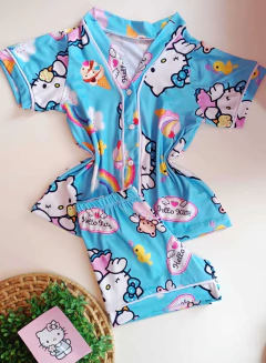 Pijama Infantil Hello Kiitty Azul - comprar online