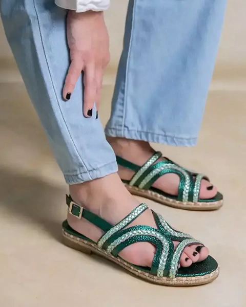 Sandalias verde metalizado Torvi - comprar online