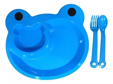 Set Cubiertos Infantil Plato Tenedor Cuchara Divisiones