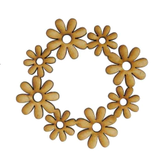 Aplique MDF Cru Flores Margarida