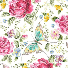 Guardanapo Decoupage Floral Desenho 33x33cm com 20 Unidades