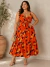 Vestido Longo Floral com Alças Finas