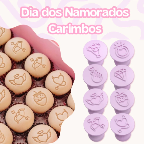 Dia dos Namorados | Kit 8 Carimbos de Brigadeiro