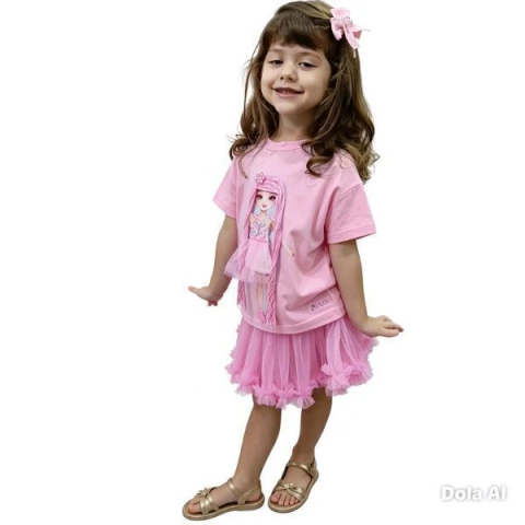 Camiseta Infantil Adelele Arco-Íris com 3 Looks Removíveis