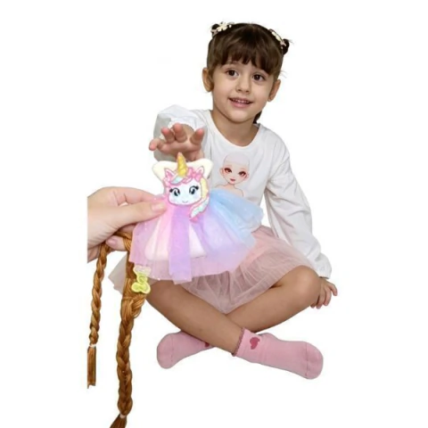 Blusa Adelele e a Unicornio Cristal com 3 Looks Removíveis + bolsa glitter