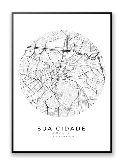 Quadro Mapa Redondo - Personalizado - comprar online