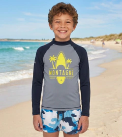 Remera Proteccion Solar Montagne Niños Filtro Uv50 Bay Uv