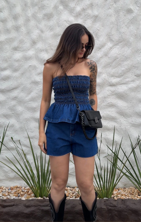conjunto lastex jeans
